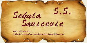Sekula Savićević vizit kartica